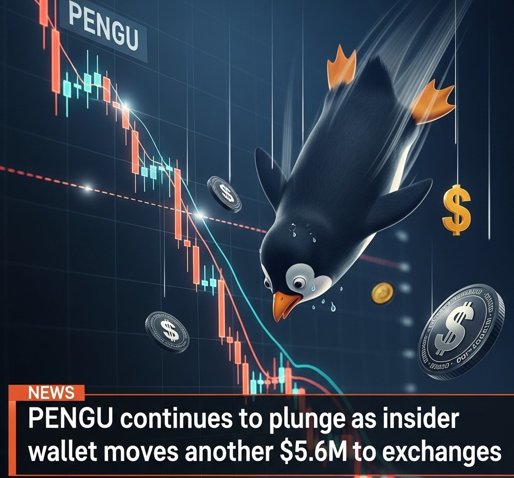 PENGU tiếp tục lao dốc khi ví nội bộ chuyển thêm 5,6tr USD vào các sàn giao dịch