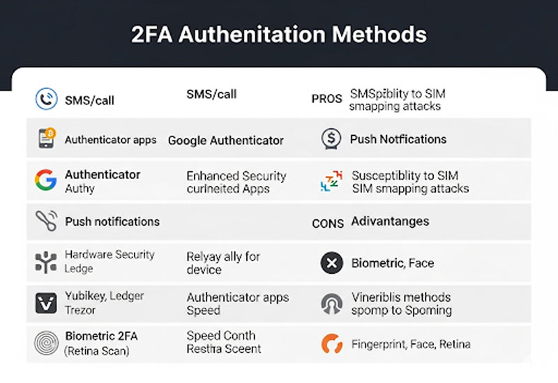 Các phương thức xác thực 2FA
