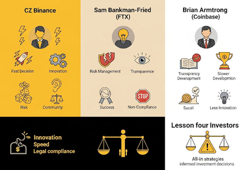 So sánh CZ Binance Với Các CEO Sàn Crypto Khác