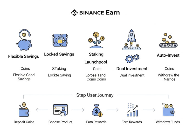 Cách thức hoạt động & Hướng dẫn sử dụng Binance Earn từ A-Z