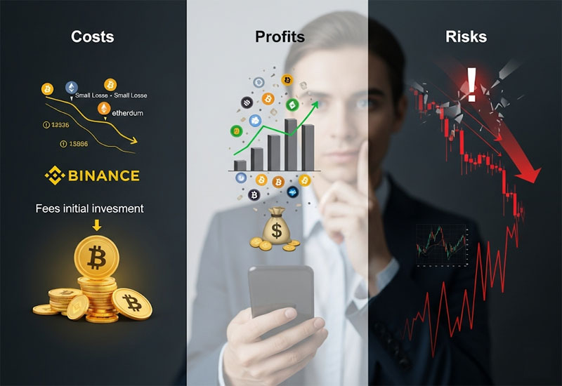 Chi phí, lợi nhuận và rủi ro khi đầu tư binance