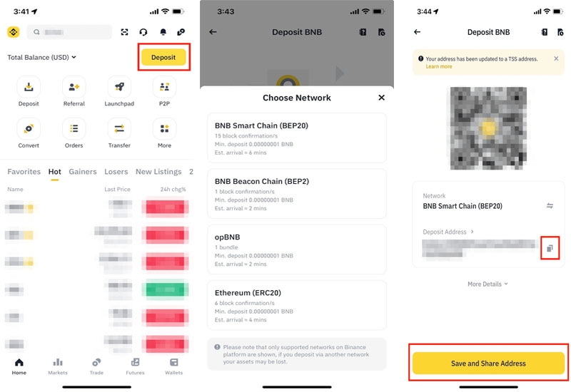 Hướng dẫn cách lấy địa chỉ BEP20 an toàn trên binance
