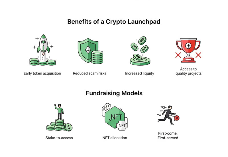 Lợi ích của launchpad trong crypto