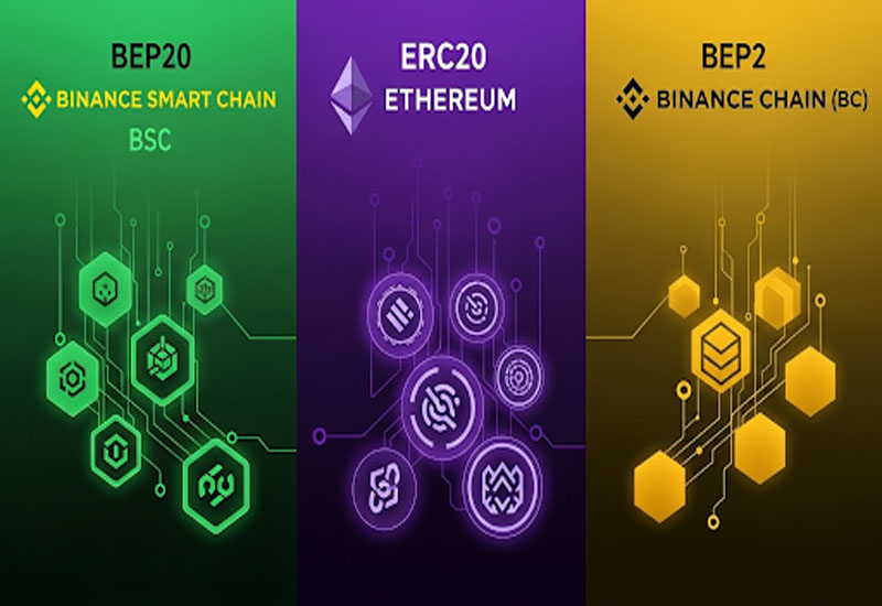 Phân biệt BEP20 ERC20 BEP2