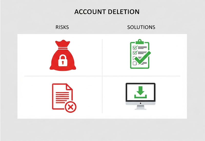 Rủi ro khi xoá tài khoản binance