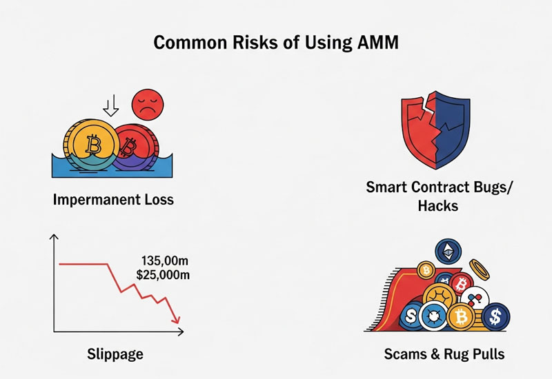 Rủi ro phổ biến khi sử dụng AMM Rủi ro phổ biến khi sử dụng AMM