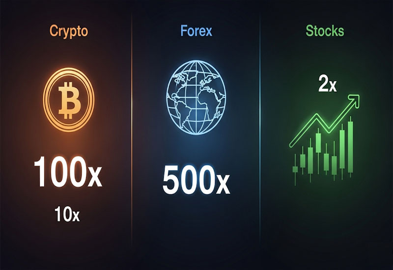 So sánh leverage ở Crypto, Forex và Chứng khoán So sánh leverage ở Crypto, Forex và Chứng khoán