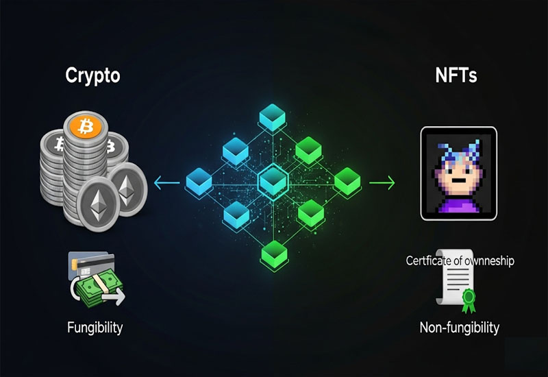 So sánh NFT và crypto