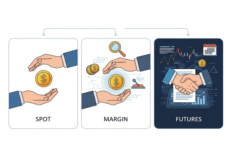 Bảng so sánh Spot, Margin và Futures Bảng so sánh Spot, Margin và Futures
