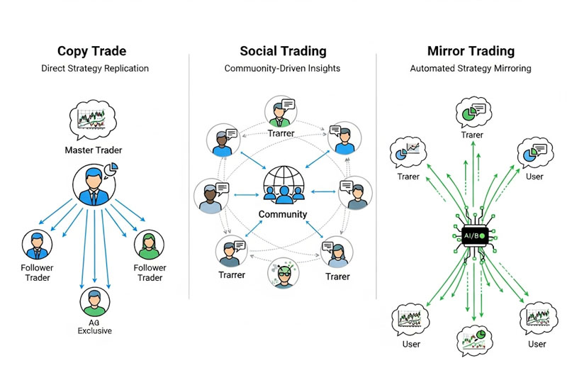Phân biệt Copy Trade, Social Trading và Mirror Trading Phân biệt Copy Trade, Social Trading và Mirror Trading