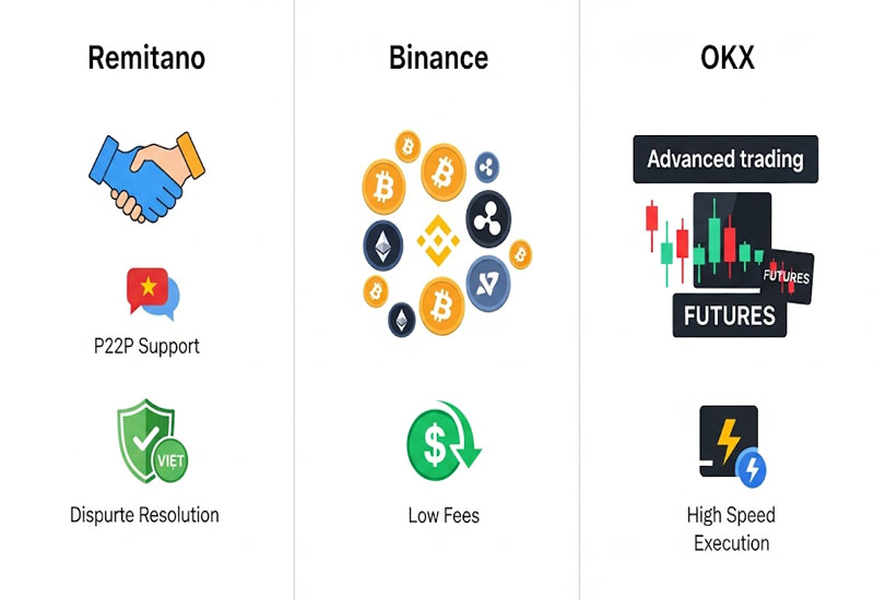 So Sánh Remitano Với Các Sàn Đối Thủ